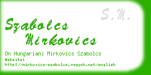 szabolcs mirkovics business card